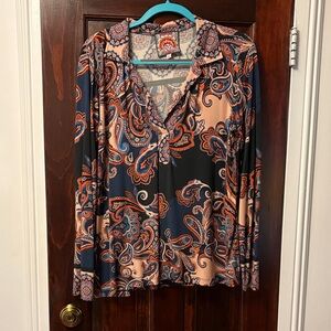 Johnny Was Multicolor Paisley Blouse